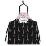 Paris Bonjour and Eiffel Tower Apron Without Pockets w/ Name or Text