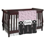 Paris Bonjour and Eiffel Tower Baby Blanket (Personalized)