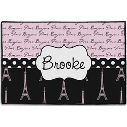Paris Bonjour and Eiffel Tower Door Mat - 36"x24" (Personalized)