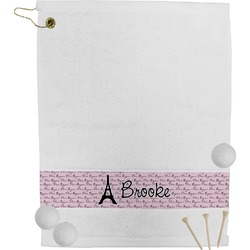 Paris Bonjour and Eiffel Tower Golf Bag Towel (Personalized)