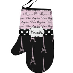 Paris Bonjour and Eiffel Tower Left Oven Mitt (Personalized)