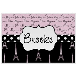 Paris Bonjour and Eiffel Tower Laminated Placemat w/ Name or Text