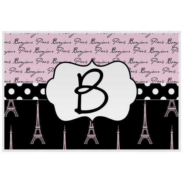 Paris Bonjour and Eiffel Tower Personalized Placemat (Back)