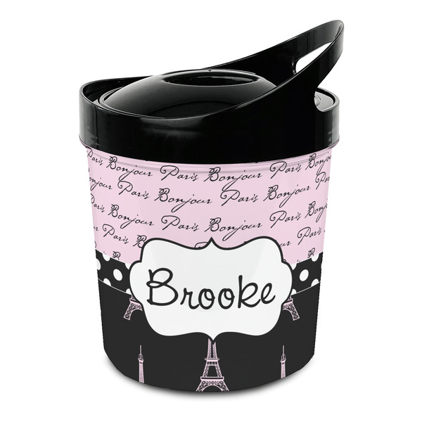 Custom Paris Bonjour and Eiffel Tower Plastic Ice Bucket (Personalized)