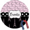 Paris Bonjour and Eiffel Tower Personalized Round Fridge Magnet