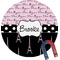 Paris Bonjour and Eiffel Tower Round Fridge Magnet (Personalized)