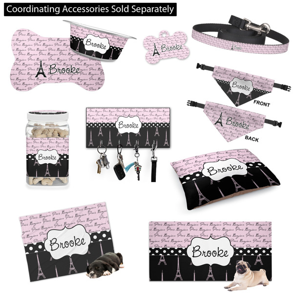 Paris Bonjour and Eiffel Tower Customized Pet Accessories
