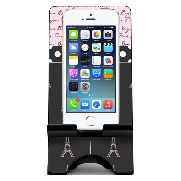 Paris Bonjour and Eiffel Tower Phone Stand w/ Phone