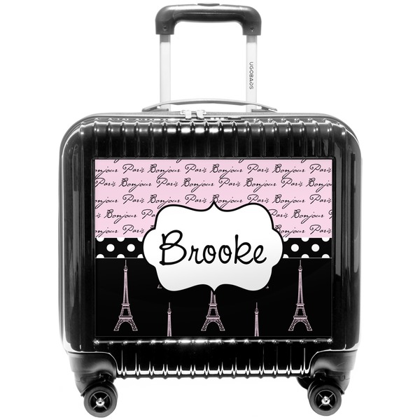 Custom Paris Bonjour and Eiffel Tower Pilot / Flight Suitcase (Personalized)