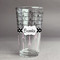 Paris Bonjour and Eiffel Tower Pint Glass - Full Fill w Transparency - Front/Main