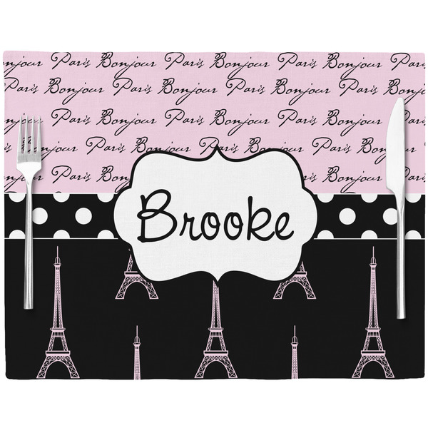 Paris Bonjour and Eiffel Tower Placemat with Props