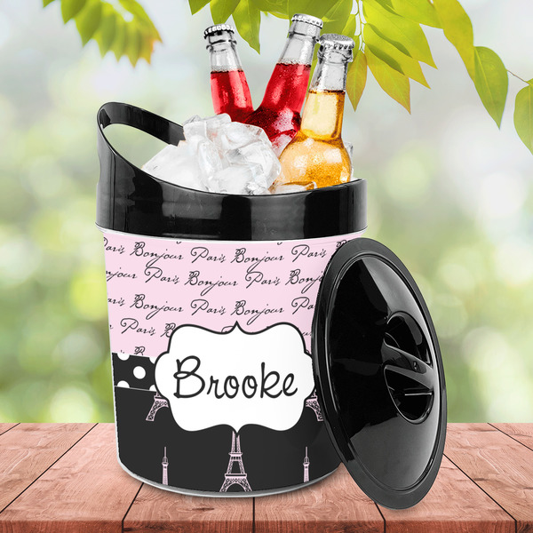 Paris Bonjour and Eiffel Tower Plastic Ice Bucket - LIFESTYLE