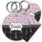 Paris Bonjour and Eiffel Tower Plastic Keychain (Personalized)