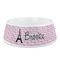Paris Bonjour and Eiffel Tower Plastic Dog Bowl (Personalized)
