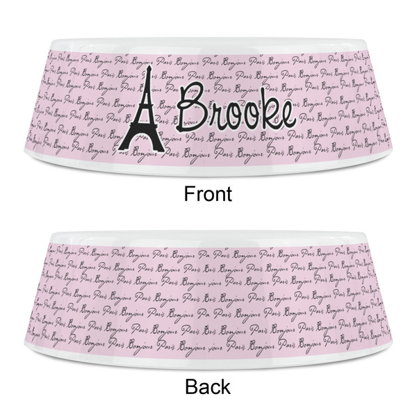 Paris Bonjour and Eiffel Tower Plastic Pet Bowls - Small - APPROVAL