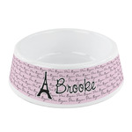 Paris Bonjour and Eiffel Tower Plastic Dog Bowl - Small (Personalized)