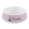Paris Bonjour and Eiffel Tower Plastic Dog Bowl - Small (Personalized)