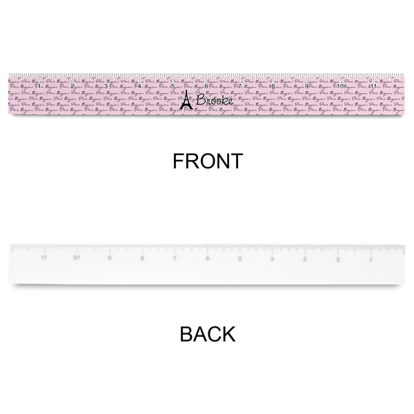 Paris Bonjour and Eiffel Tower Plastic Ruler - 12" - APPROVAL