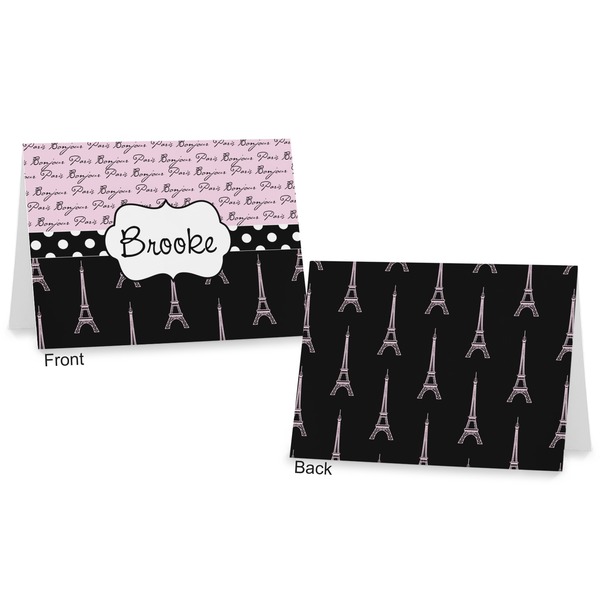 Paris Bonjour and Eiffel Tower Postcard - Front and Back