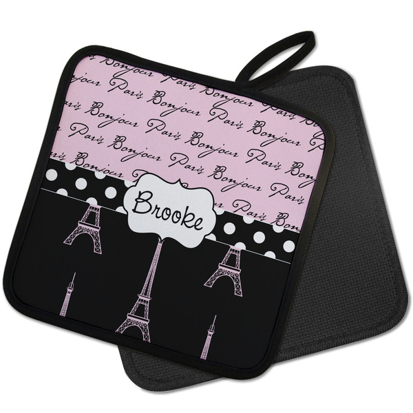 Paris Bonjour and Eiffel Tower Pot Holders - PARENT MAIN