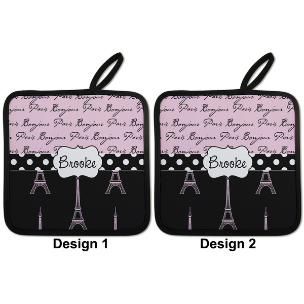 Paris Bonjour and Eiffel Tower Pot Holders - Set of 2 APPROVAL