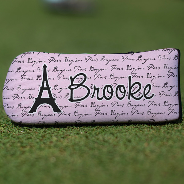 Custom Paris Bonjour and Eiffel Tower Blade Putter Cover (Personalized)