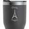 Paris Bonjour and Eiffel Tower RTIC Tumbler - Black - Close Up