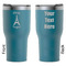 Paris Bonjour and Eiffel Tower RTIC Tumbler - Dark Teal - Double Sided - Front & Back