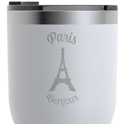 Paris Bonjour and Eiffel Tower RTIC Tumbler - White - Engraved Front & Back (Personalized)