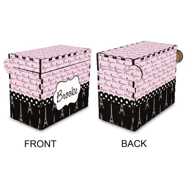Paris Bonjour and Eiffel Tower Recipe Box - Full Color - Approval