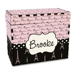 Paris Bonjour and Eiffel Tower Wood Recipe Box - Full Color Print (Personalized)
