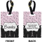 Paris Bonjour and Eiffel Tower Rectangle Luggage Tag (Front + Back)