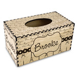 Paris Bonjour and Eiffel Tower Wood Tissue Box Cover - Rectangle (Personalized)