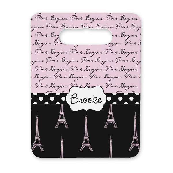 Custom Paris Bonjour and Eiffel Tower Rectangular Trivet with Handle (Personalized)