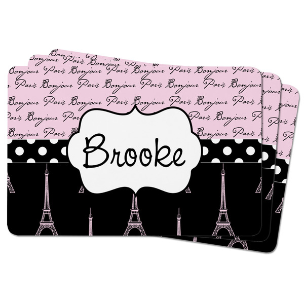 Paris Bonjour and Eiffel Tower Rectangular Fridge Magnet - THREE