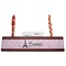 Paris Bonjour and Eiffel Tower Red Mahogany Nameplates with Business Card Holder - Straight