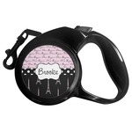 Paris Bonjour and Eiffel Tower Retractable Dog Leash - Large (Personalized)
