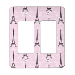 Paris Bonjour and Eiffel Tower Rocker Style Light Switch Cover - Two Switch