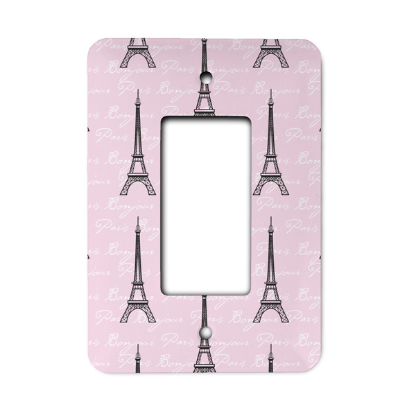 Custom Paris Bonjour and Eiffel Tower Rocker Style Light Switch Cover - Single Switch