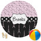 Paris Bonjour and Eiffel Tower Round Beach Towel (Personalized)