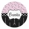 Paris Bonjour and Eiffel Tower Round Decal - XLarge (Personalized)