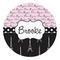 Paris Bonjour and Eiffel Tower Round Decal - Medium (Personalized)