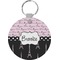 Paris Bonjour and Eiffel Tower Round Keychain (Personalized)
