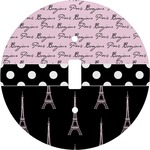 Paris Bonjour and Eiffel Tower Round Light Switch Cover