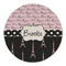 Paris Bonjour and Eiffel Tower Round Linen Placemat (Personalized)