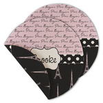 Paris Bonjour and Eiffel Tower Round Linen Placemat - Double Sided (Personalized)