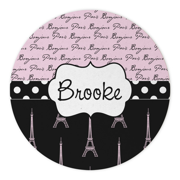 Paris Bonjour and Eiffel Tower Round Paper Coaster - Approval