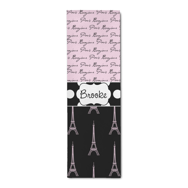 Custom Paris Bonjour and Eiffel Tower Runner Rug - 2.5'x8' w/ Name or Text