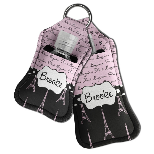 Paris Bonjour and Eiffel Tower Sanitizer Holder Keychain - Both in Case (PARENT)