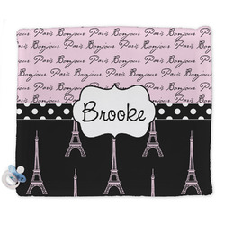 Paris Bonjour and Eiffel Tower Security Blanket (Personalized)